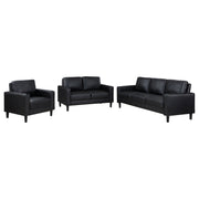 Conjunto de sofá tapizado Ruth con brazos articulados, color negro