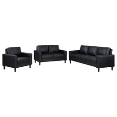 Conjunto de sofá tapizado Ruth con brazos articulados, color negro
