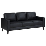 Conjunto de sofá tapizado Ruth con brazos articulados, color negro