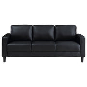 Conjunto de sofá tapizado Ruth con brazos articulados, color negro