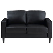 Conjunto de sofá tapizado Ruth con brazos articulados, color negro