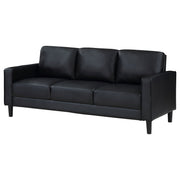 Sofá tapizado Ruth con brazos en negro