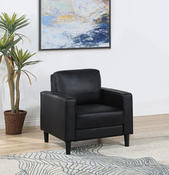 Sillón tapizado Ruth con brazos, color negro