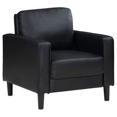 Sillón tapizado Ruth con brazos, color negro