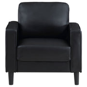 Sillón tapizado Ruth con brazos, color negro