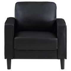 Sillón tapizado Ruth con brazos, color negro