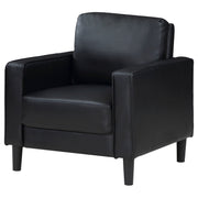 Sillón tapizado Ruth con brazos, color negro