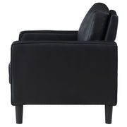 Sillón tapizado Ruth con brazos, color negro