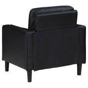 Sillón tapizado Ruth con brazos, color negro