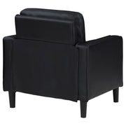 Sillón tapizado Ruth con brazos, color negro