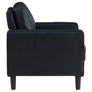 Sillón tapizado Ruth con brazos, color negro