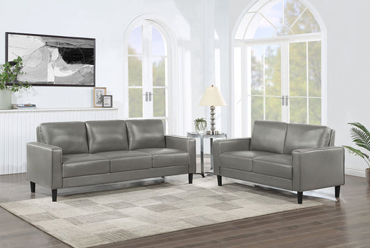 Ruth Upholstered Track Arm Sofa Set Black