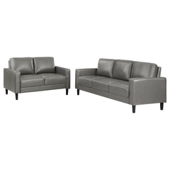Conjunto de sofá tapizado Ruth con brazos articulados, color negro