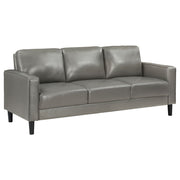 Conjunto de sofá tapizado Ruth con brazos articulados, color negro