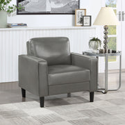 Sillón tapizado Ruth con brazos, color negro