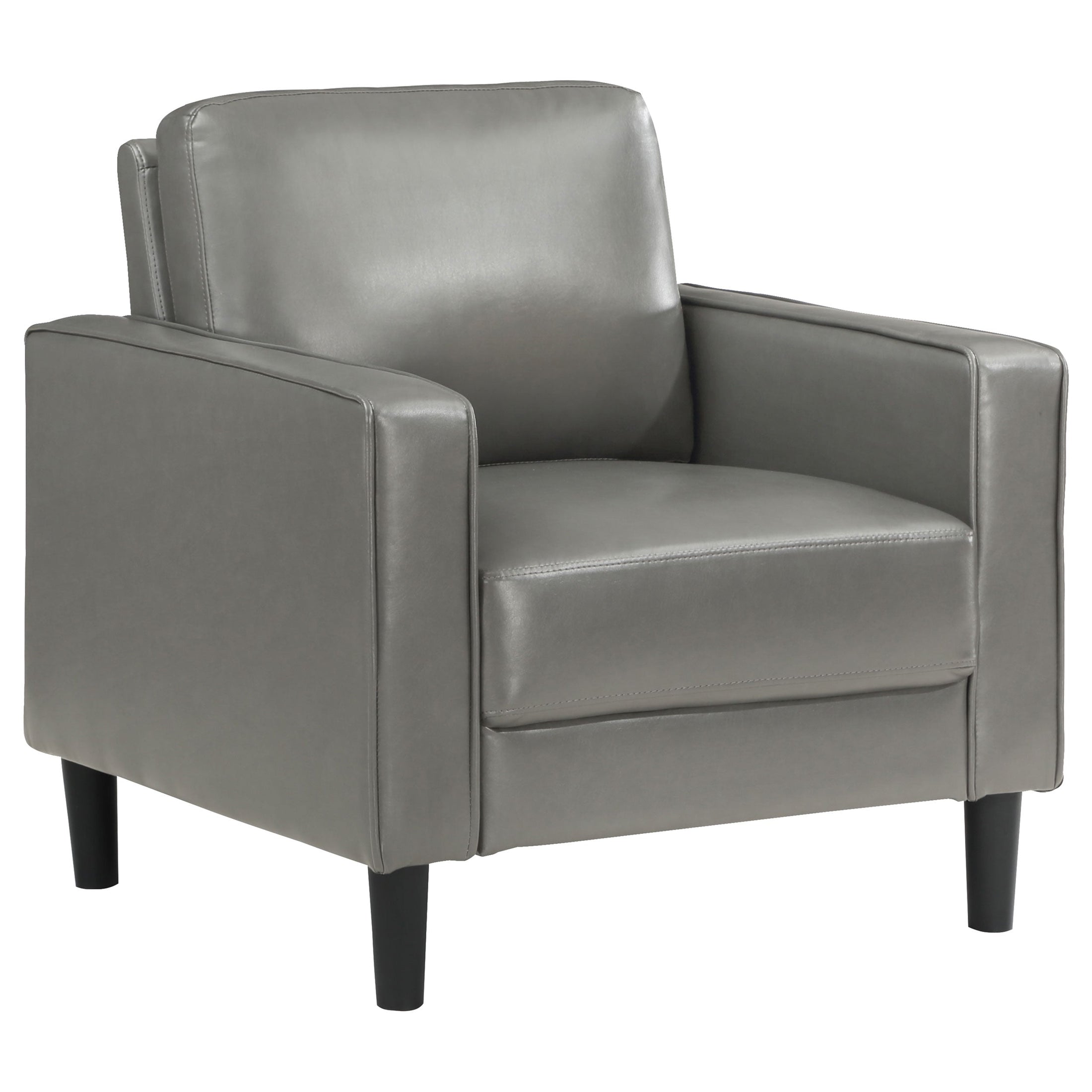 Sillón tapizado Ruth con brazos, color negro