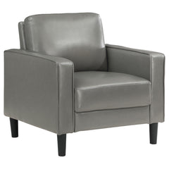 Sillón tapizado Ruth con brazos, color negro
