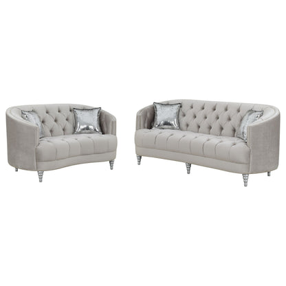 Avonlea Upholstered Sloped Arm Sofa Set Grey Fabric