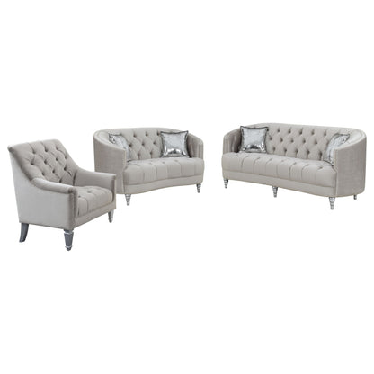 Avonlea Upholstered Sloped Arm Sofa Set Grey Fabric