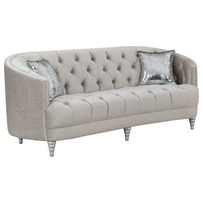 Avonlea Upholstered Sloped Arm Sofa Set Grey Fabric