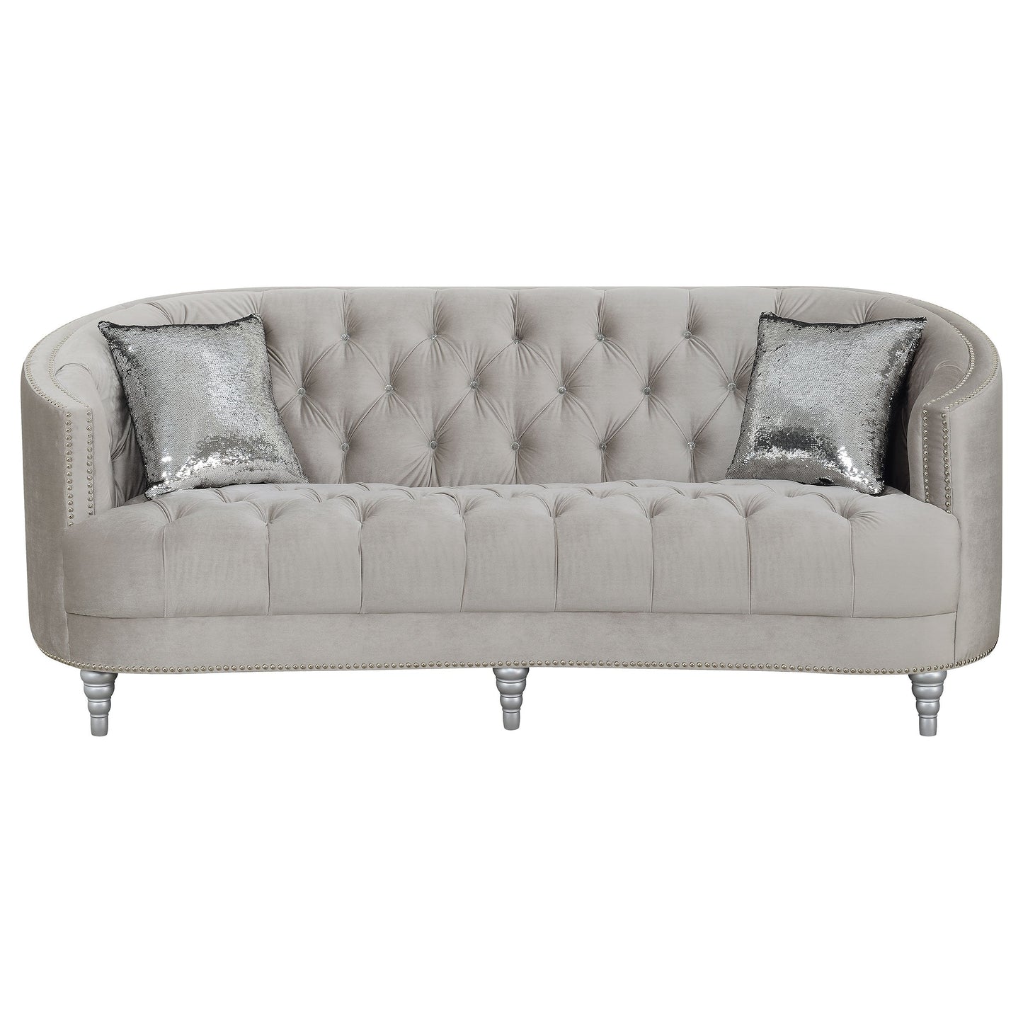 Avonlea Upholstered Sloped Arm Sofa Set Grey Fabric