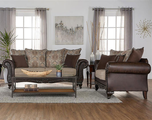Elmbrook Upholstered Living Room Set Brown