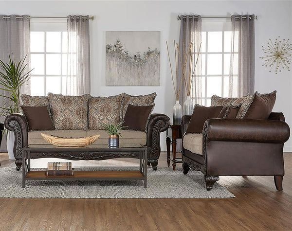 Elmbrook Upholstered Living Room Set Brown