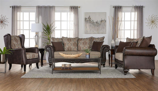 Elmbrook Upholstered Living Room Set Brown
