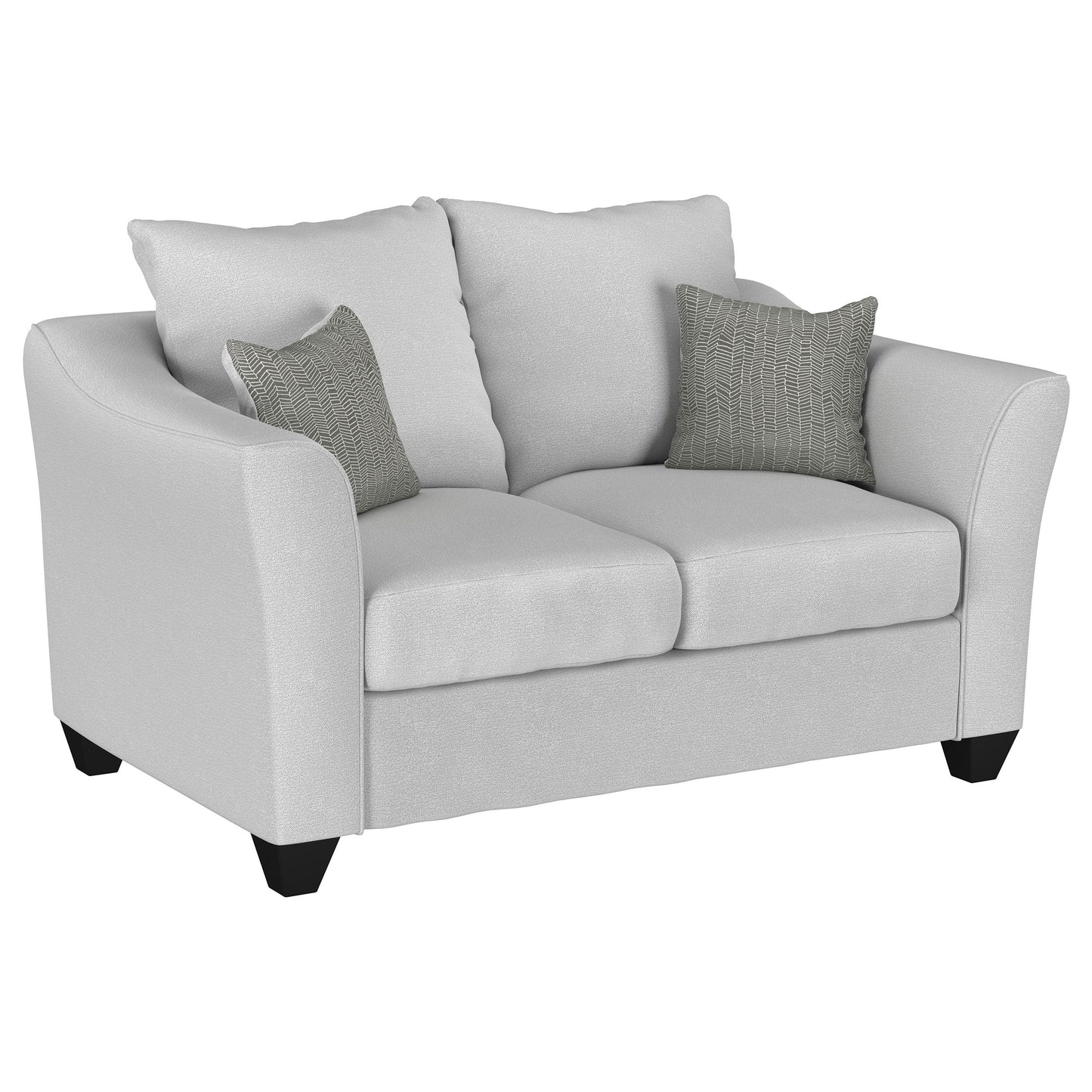 Salizar Upholstered Flared Arm Sofa Set Grey