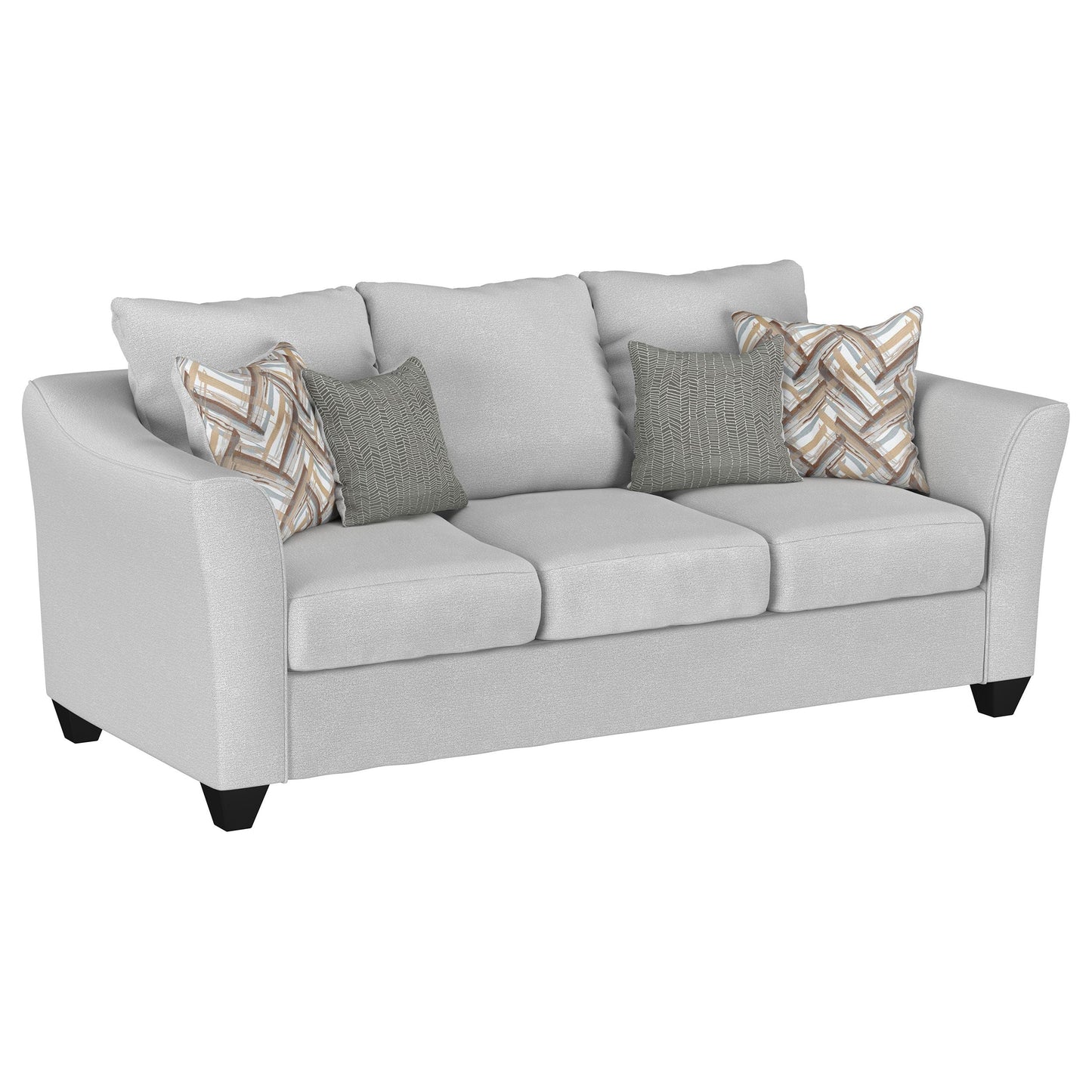 Salizar Upholstered Flared Arm Sofa Set Grey