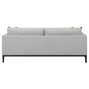 Sofá tapizado con brazos articulados Apperson, gris claro