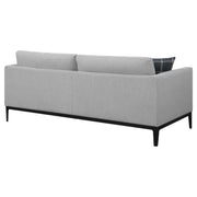 Sofá tapizado con brazos articulados Apperson, gris claro