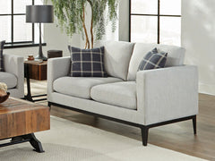 Loveseat tapizado con brazos articulados Apperson, gris claro
