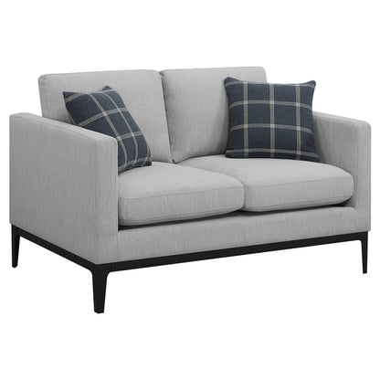 Loveseat tapizado con brazos articulados Apperson, gris claro