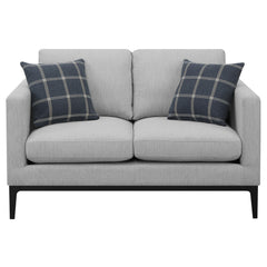 Loveseat tapizado con brazos articulados Apperson, gris claro