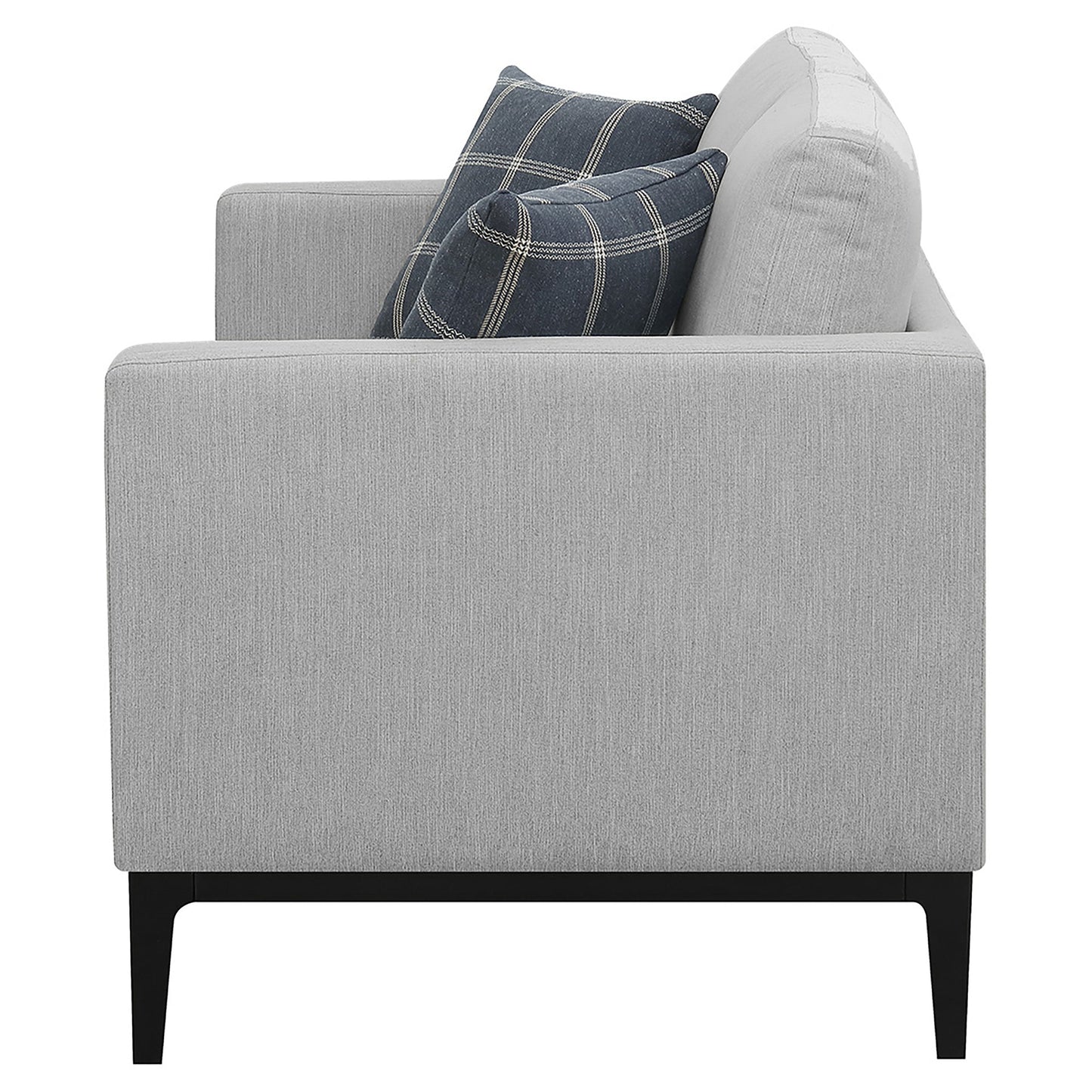 Loveseat tapizado con brazos articulados Apperson, gris claro