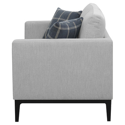 Loveseat tapizado con brazos articulados Apperson, gris claro