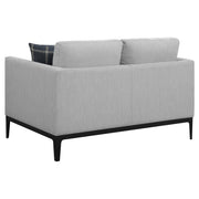 Loveseat tapizado con brazos articulados Apperson, gris claro