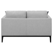 Loveseat tapizado con brazos articulados Apperson, gris claro
