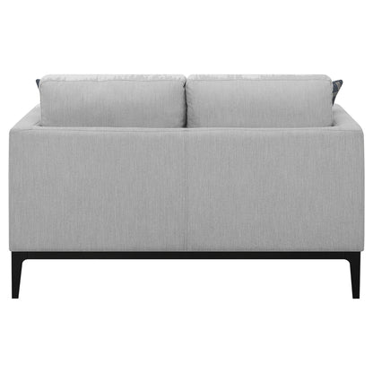 Loveseat tapizado con brazos articulados Apperson, gris claro