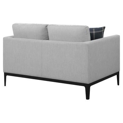 Loveseat tapizado con brazos articulados Apperson, gris claro