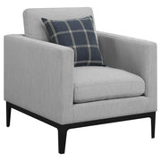 Sillón tapizado con brazos articulados Apperson, color gris claro