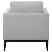 Sillón tapizado con brazos articulados Apperson, color gris claro