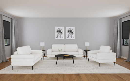 Jessel 2-piece Chenille Upholstered Sofa Set Ivory