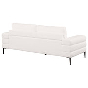 Jessel Chenille Upholstered Track Arm Sofa Ivory