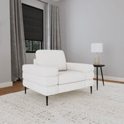 Jessel Chenille Upholstered Track Arm Chair Ivory