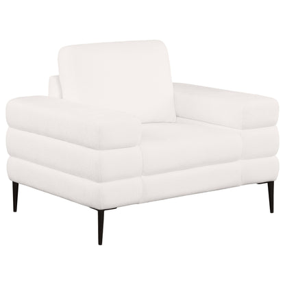 Jessel Chenille Upholstered Track Arm Chair Ivory