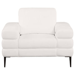 Jessel Chenille Upholstered Track Arm Chair Ivory
