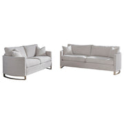 Conjunto de sofá Corliss con brazos arqueados tapizados en beige