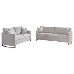 Conjunto de sofá Corliss con brazos arqueados tapizados en beige